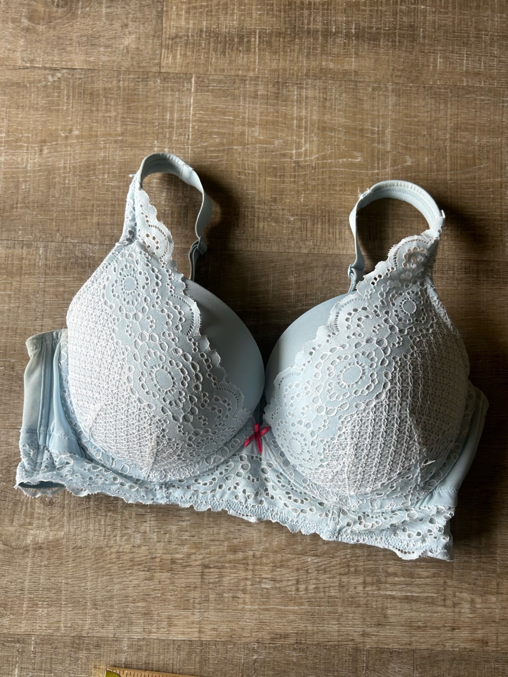 ▶️ Cacique 42DD Lightly Lined Full Coverage Lace Bra Blue Plus Size